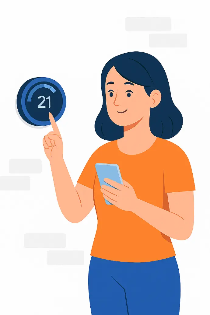 Regolazione climatica smart e Installazione di termostati intelligenti.   deve esserce una donna